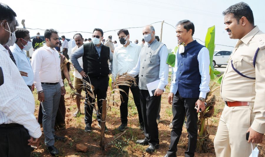 Central Department of Agriculture and Financial Management officials visited Tumkur to observe the delegation
